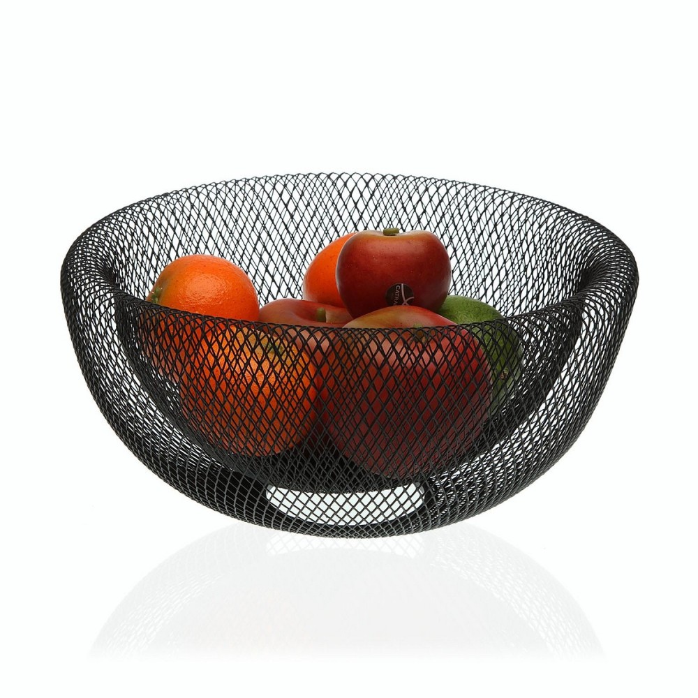 Fruit Bowl Versa Black Steel Iron (15 x 30 cm)