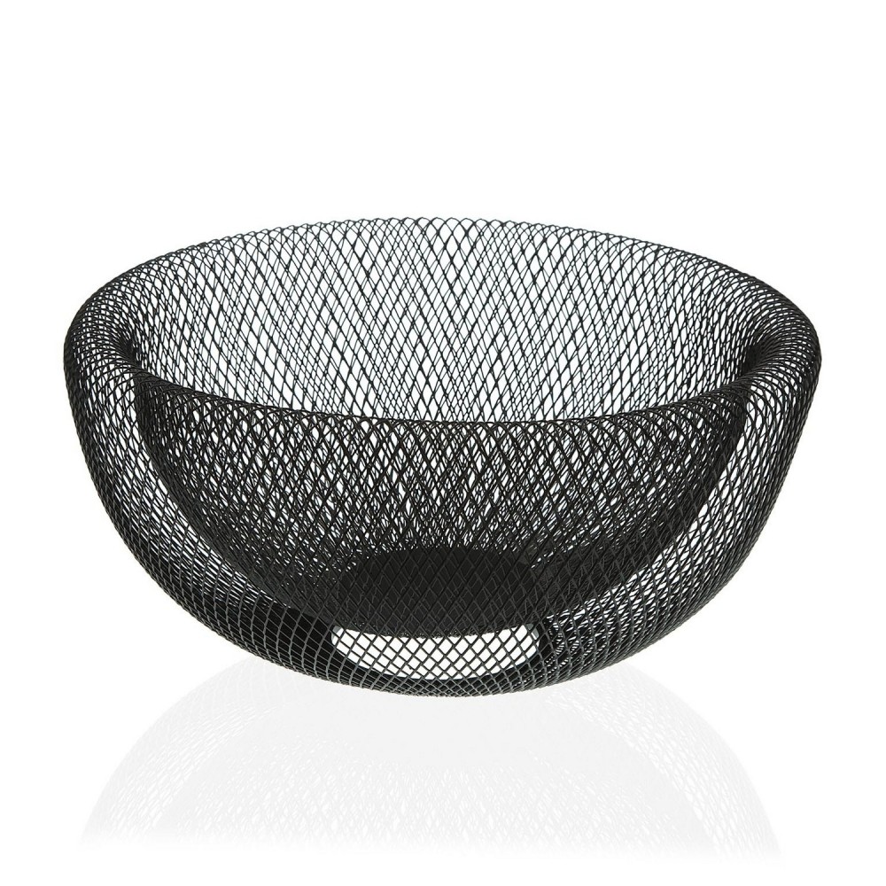 Fruit Bowl Versa Black Steel Iron (15 x 30 cm)