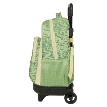 School Rucksack with Wheels Mufasa Green Beige 33 x 45 x 22 cm