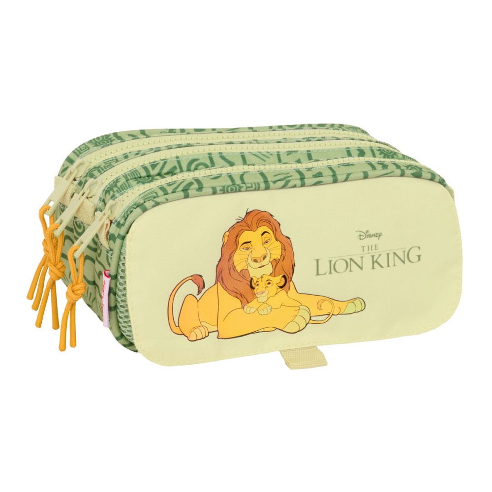 Trousse Fourre-Tout Triple Mufasa Vert Beige 21,5 x 10 x 8 cm