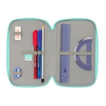 Triple Pencil Case Vaiana Blue Beige 12,5 x 19,5 x 5,5 cm 37 Pieces