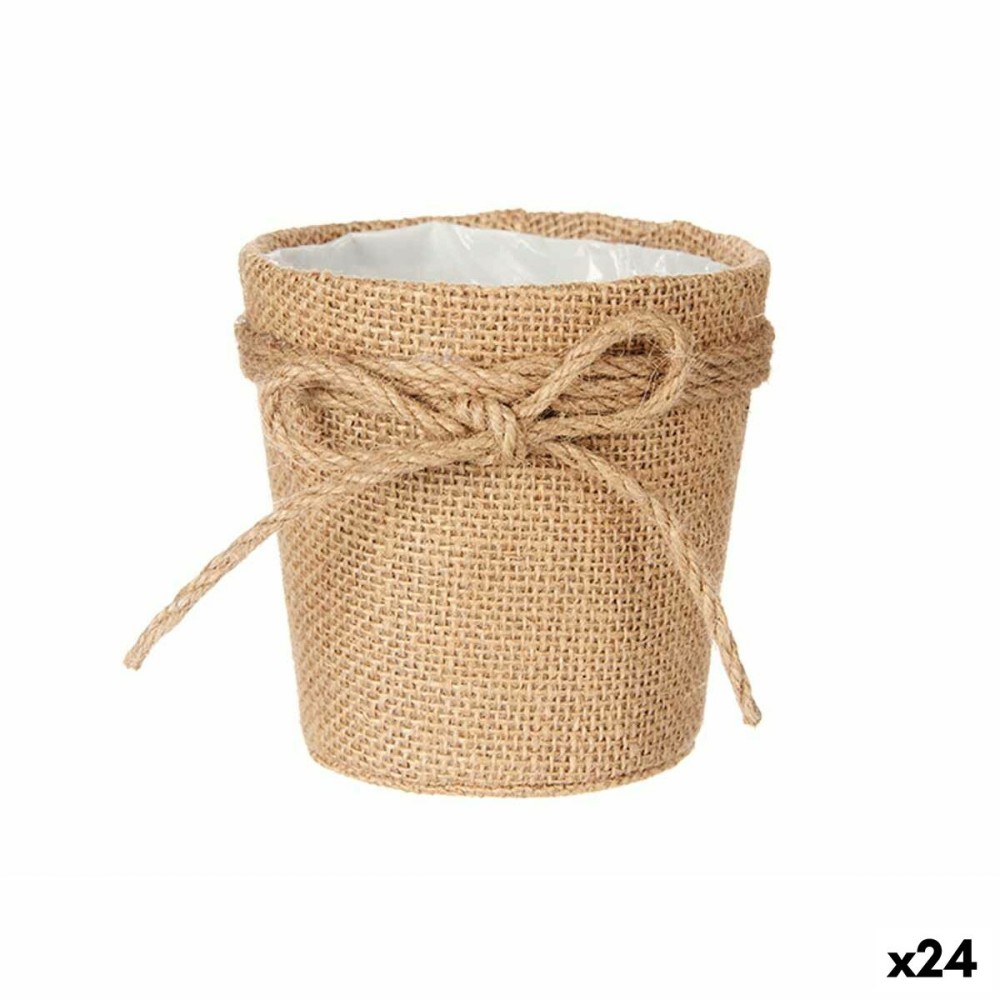 Planter Ibergarden WY18-72 Brown Cloth Rope Plastic Lasso 11 x 10,5 x 11 cm (24 Units)