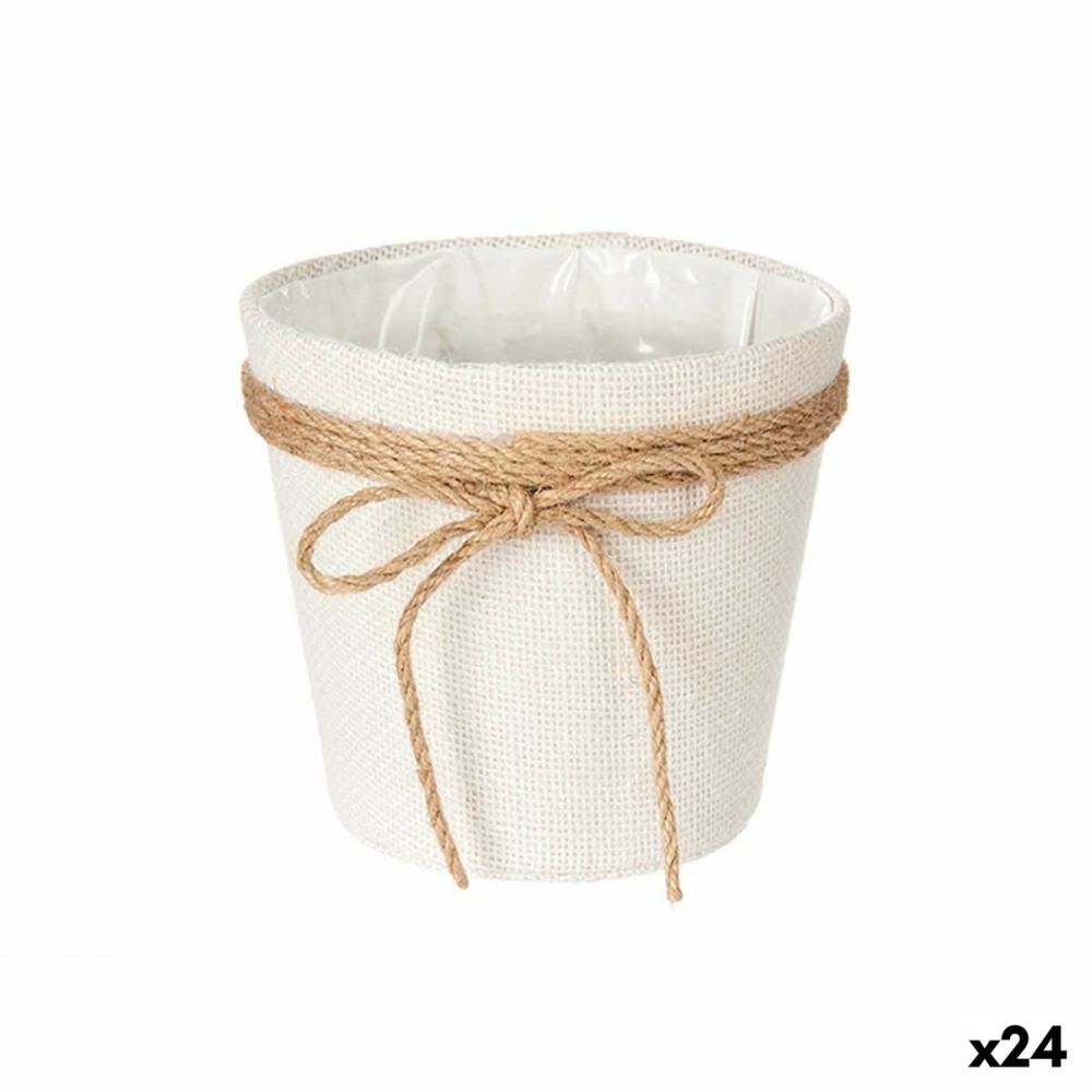 Planter Ibergarden 86449 White Brown Cloth Lasso 16 x 15 x 16 cm (24 Units)