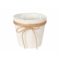 Cache-pot Ibergarden 86449 Blanc Marron Tissu Lien 16 x 15 x 16 cm (24 Unités)