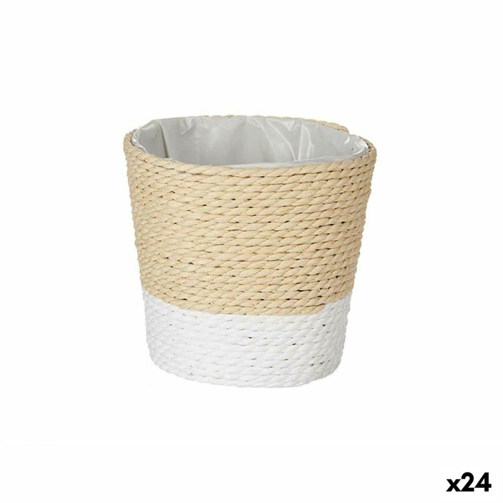 Cache-pot Ibergarden 86443 Blanc Corde Plastique 11 x 10,5 x 11 cm (24 Unités)