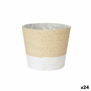 Planter White Rope Plastic 19,5 x 17,5 x 19,5 cm (24 Units)