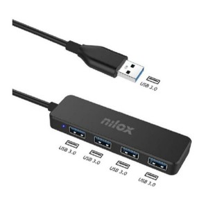 4-Port USB Hub Nilox NXHUB402 Schwarz