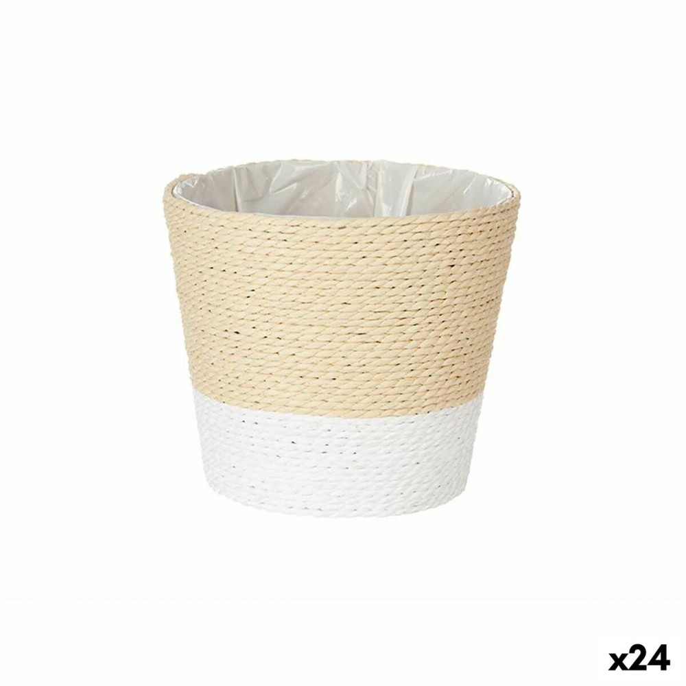 Cache-pot Ibergarden WY21-72 Blanc Corde Plastique 16 x 14,5 x 16 cm (24 Unités)