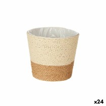 Cache-pot Ibergarden 86438 Marron Corde Plastique 16 x 14,5 x 16 cm (24 Unités)