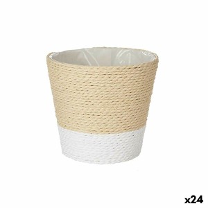 Planter White Rope Plastic 14 x 12,5 x 14 cm (24 Units)