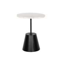 Table d'appoint DKD Home Decor Noir Blanc Métal Marbre 40 x 40 x 50 cm