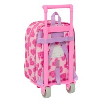 School Rucksack with Wheels Barbie Love Pink 22 x 27 x 10 cm