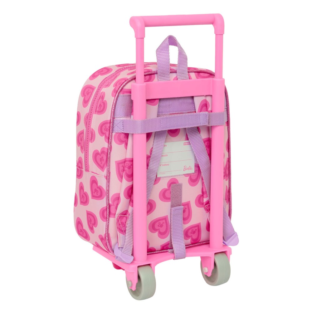 Cartable à roulettes Barbie Love Rose 22 x 27 x 10 cm