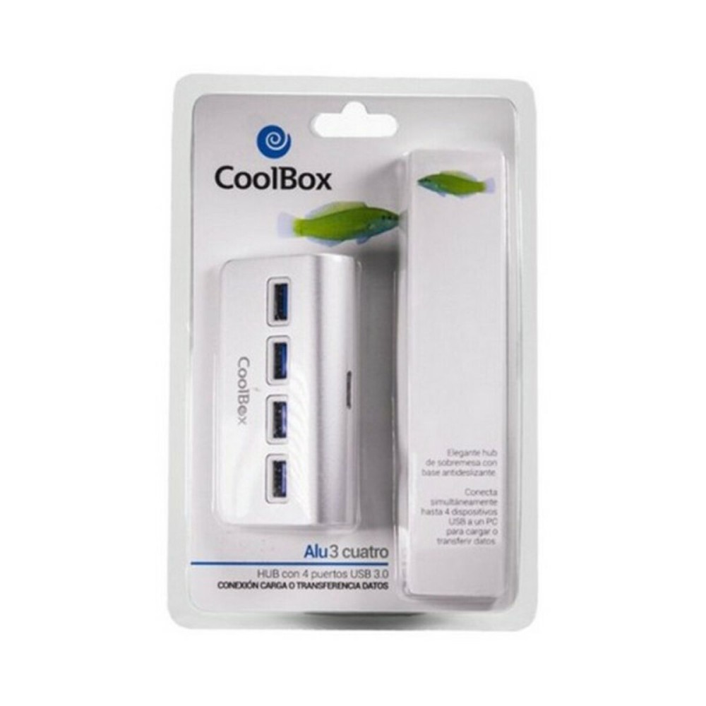 Hub USB CoolBox COO-HU4ALU3 Silberfarben