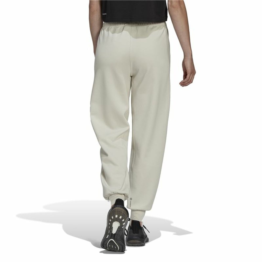 Long Sports Trousers Adidas Aeroready Studio Lady Beige