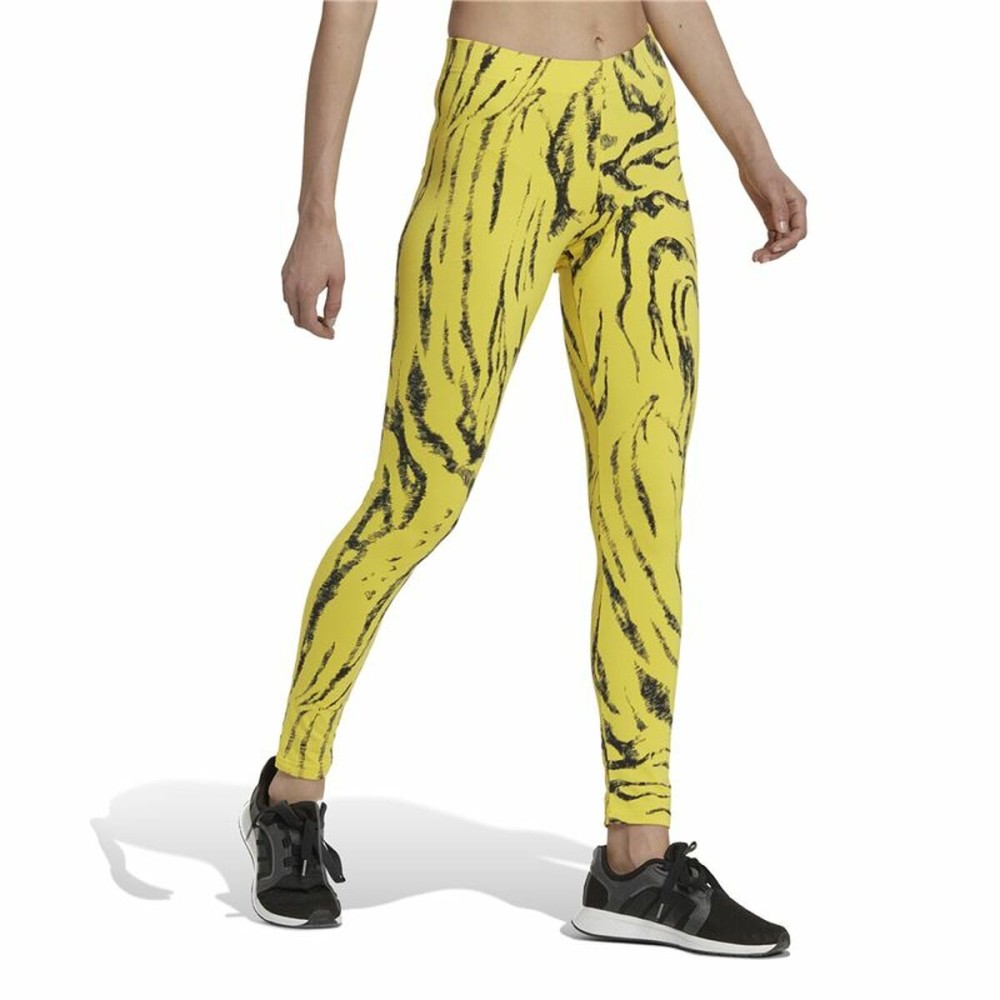 Sport leggings for Women Adidas Future Icons Animal-Print Yellow