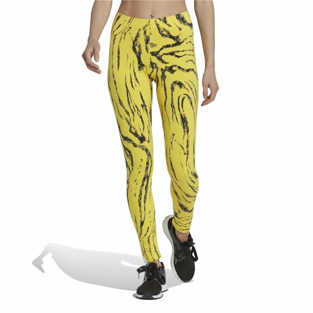 Leggings de Sport pour Femmes Adidas Future Icons Animal-Print Jaune