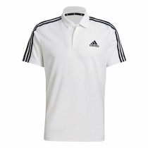 Herren Kurzarm-Poloshirt Adidas Primeblue 3 Stripes Weiß