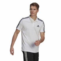 Polo à manches courtes homme Adidas Primeblue 3 Stripes Blanc