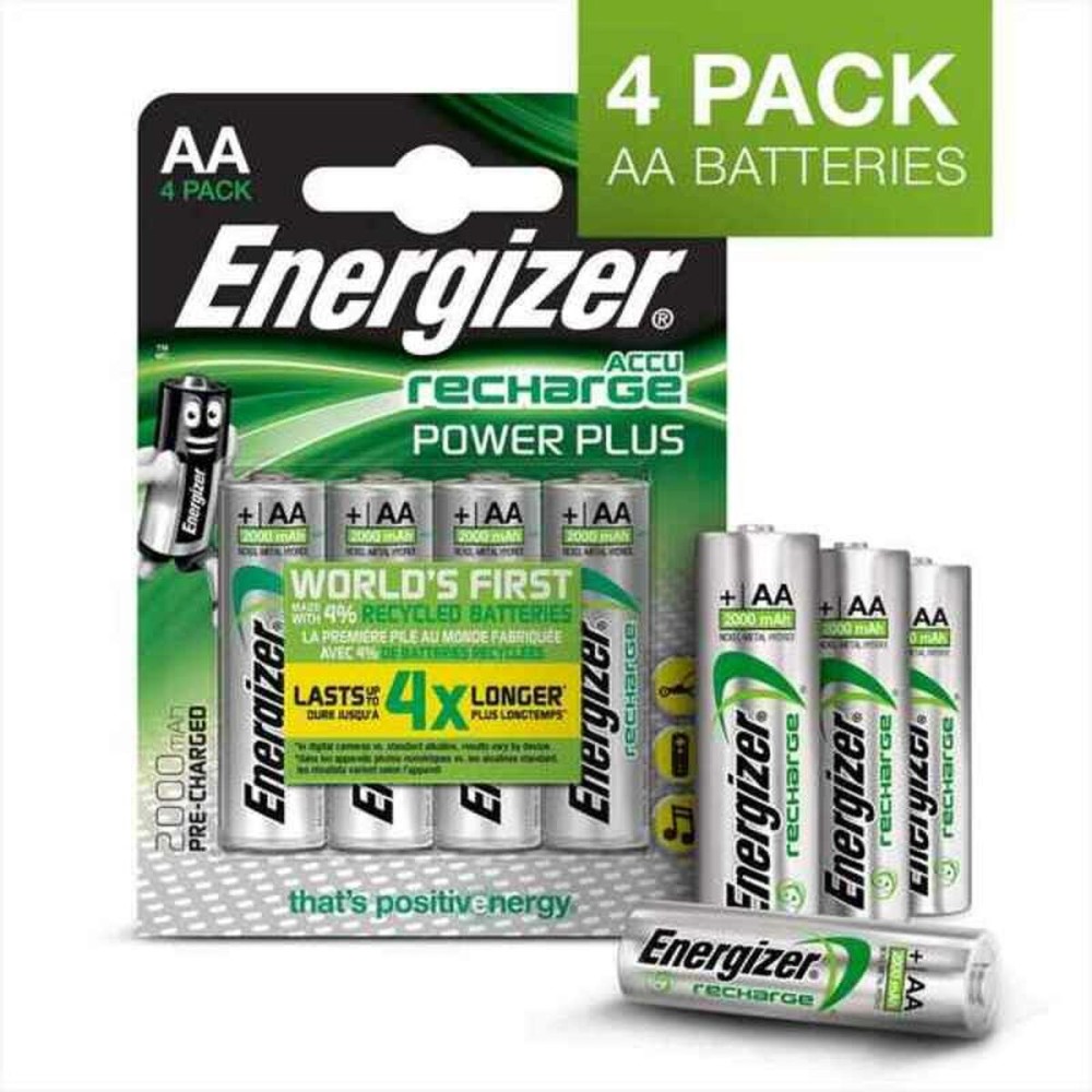 Piles Rechargeables Energizer Accu Recharge Power Plus 2000 AA BP4 1,2 V AA HR6 (4 Unités)