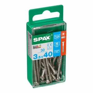 Schraubenkasten SPAX 4197000350401 Holzschraube Flacher Kopf (3,5 x 40 mm)