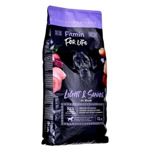 Nourriture Fitmin Light & Senior Adulte Veau Oiseaux Cochon 12 kg