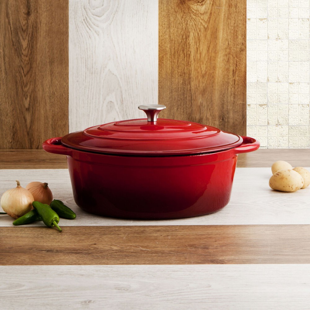 Casserole with lid Bidasoa Fierro Red 4,3 L 30 x 23 cm (2 Units)