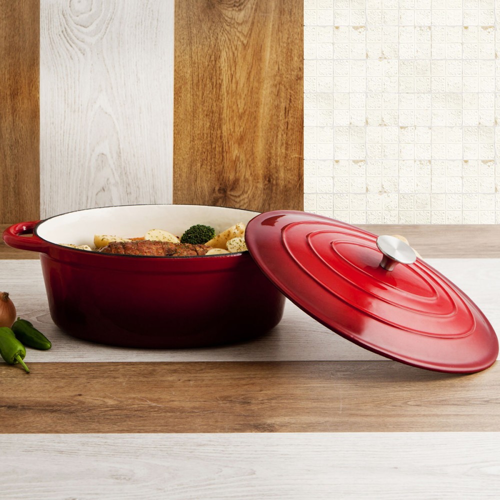 Casserole avec Couvercle Bidasoa Fierro Rouge 4,3 L 30 x 23 cm (2 Unités)