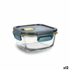 Hermetic Lunch Box Quid Astral Blue Glass 520 ml 13,6 x 13,6 x 7 cm (12 Units)