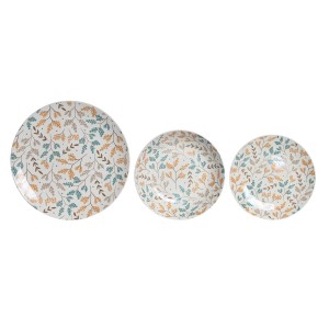 Service de Vaisselle DKD Home Decor 26,5 x 26,5 x 2,6 cm Porcelaine Multicouleur 18 Pièces