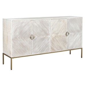 Buffet DKD Home Decor 170 x 40 x 90 cm Doré Métal Blanc Bois de manguier