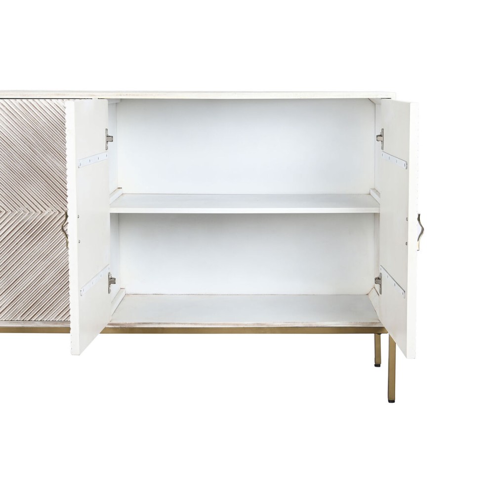 Buffet DKD Home Decor 170 x 40 x 90 cm Doré Métal Blanc Bois de manguier