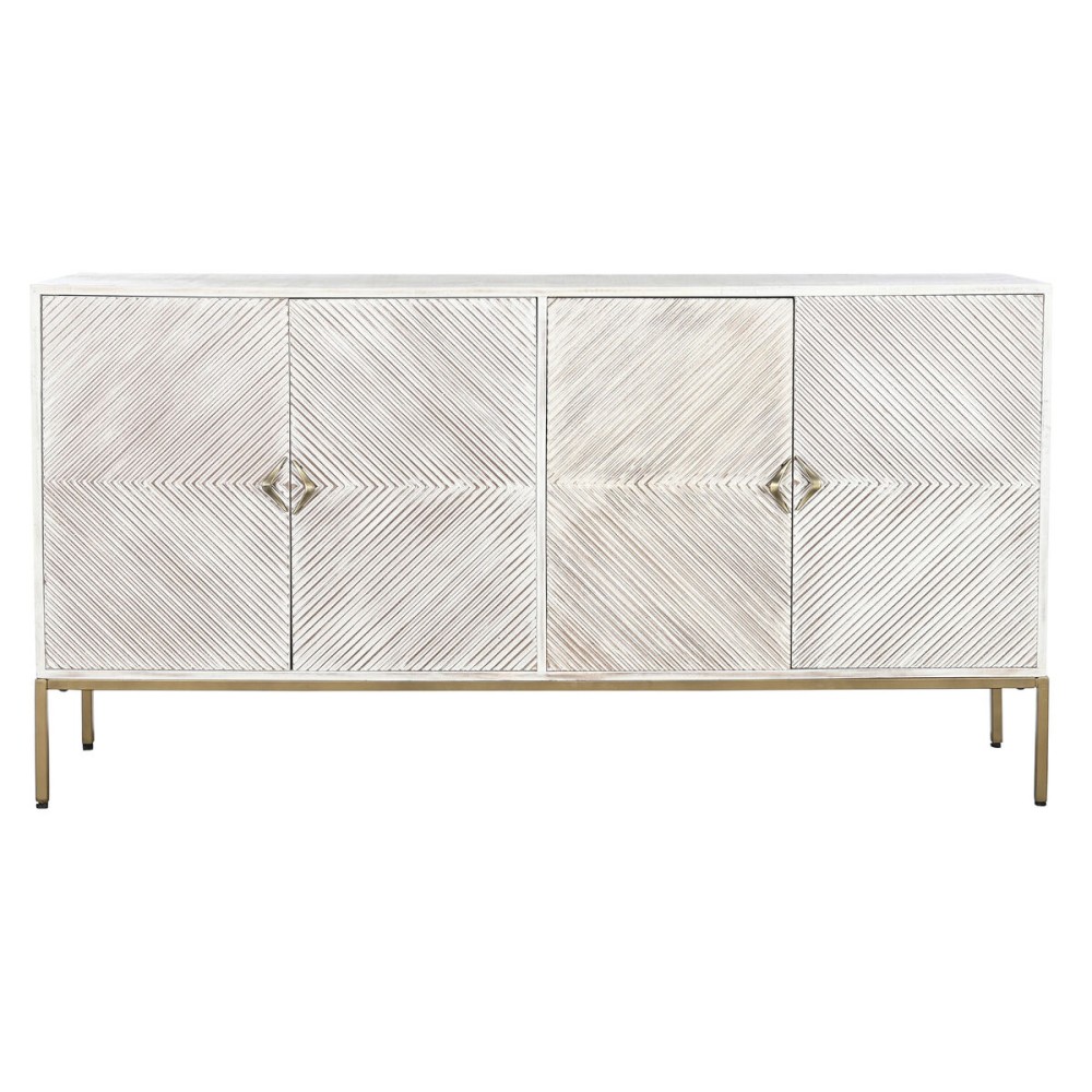 Buffet DKD Home Decor 170 x 40 x 90 cm Doré Métal Blanc Bois de manguier