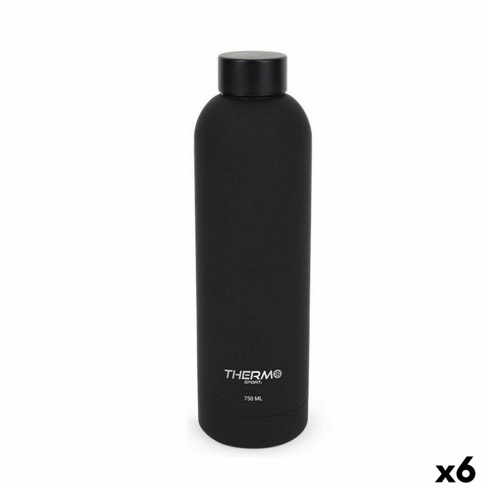 Thermosflasche ThermoSport Soft Touch Schwarz 750 ml (6 Stück)