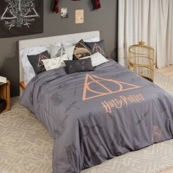 Housse de Couette Harry Potter Deathly Hallows Multicouleur 175 Fils 200 x 200 cm Lit de 120