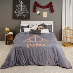 Housse de Couette Harry Potter Deathly Hallows Multicouleur 175 Fils 200 x 200 cm Lit de 120