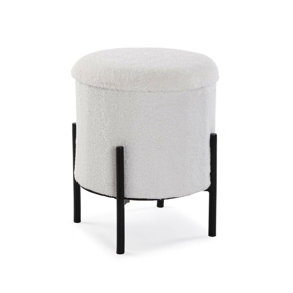 Tabouret avec rangement Versa Teddy Blanc 30 x 38 x 30 cm