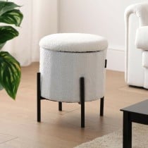 Tabouret avec rangement Versa Teddy Blanc 30 x 38 x 30 cm