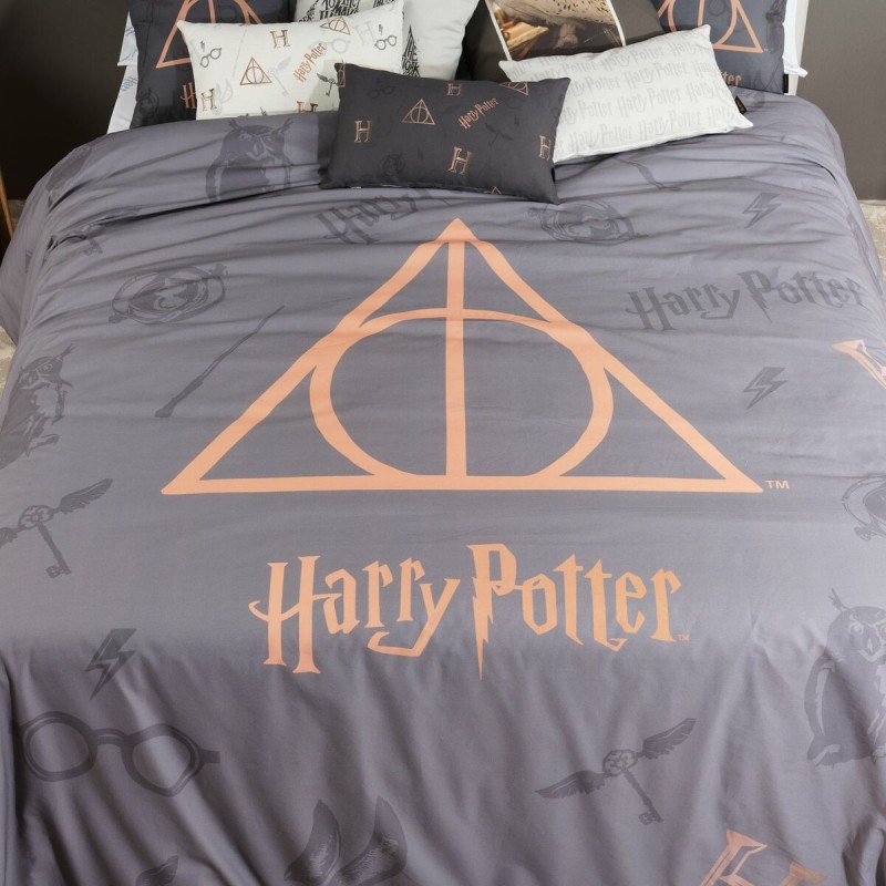 Housse de Couette Harry Potter Deathly Hallows Multicouleur 175 Fils 200 x 200 cm Lit de 120