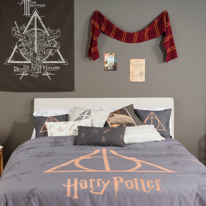 Housse de Couette Harry Potter Deathly Hallows Multicouleur 175 Fils 200 x 200 cm Lit de 120