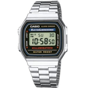 Montre Unisexe Casio A168W-1 Noir Argenté (Ø 36 mm)