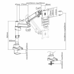 Bildschirm-Träger für den Tisch V7 DMPRO2TA-3E         