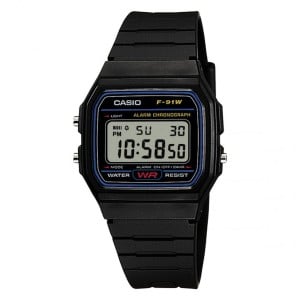 Unisex-Uhr Casio F-91W-1YEG Schwarz (Ø 35 mm)