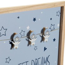 Cadre Photos avec Pinces DKD Home Decor Sweet Dreams Bois Bois MDF 40 x 40 x 3 cm (2 Unités)