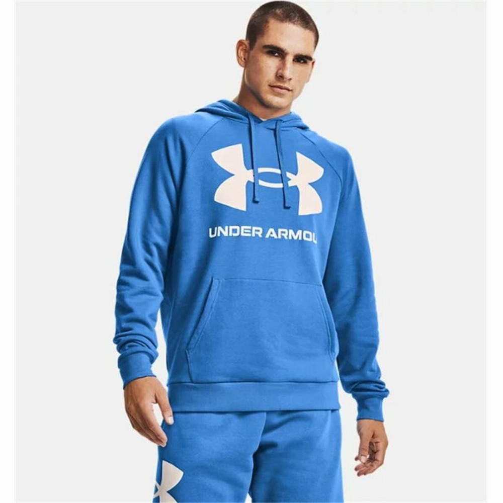 Sweat à capuche homme Under Armour Rival Big Logo Bleu