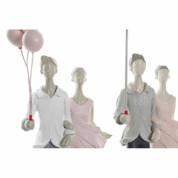 Decorative Figure DKD Home Decor Grey Pink 18 x 10 x 37 cm Pair (2 Units)