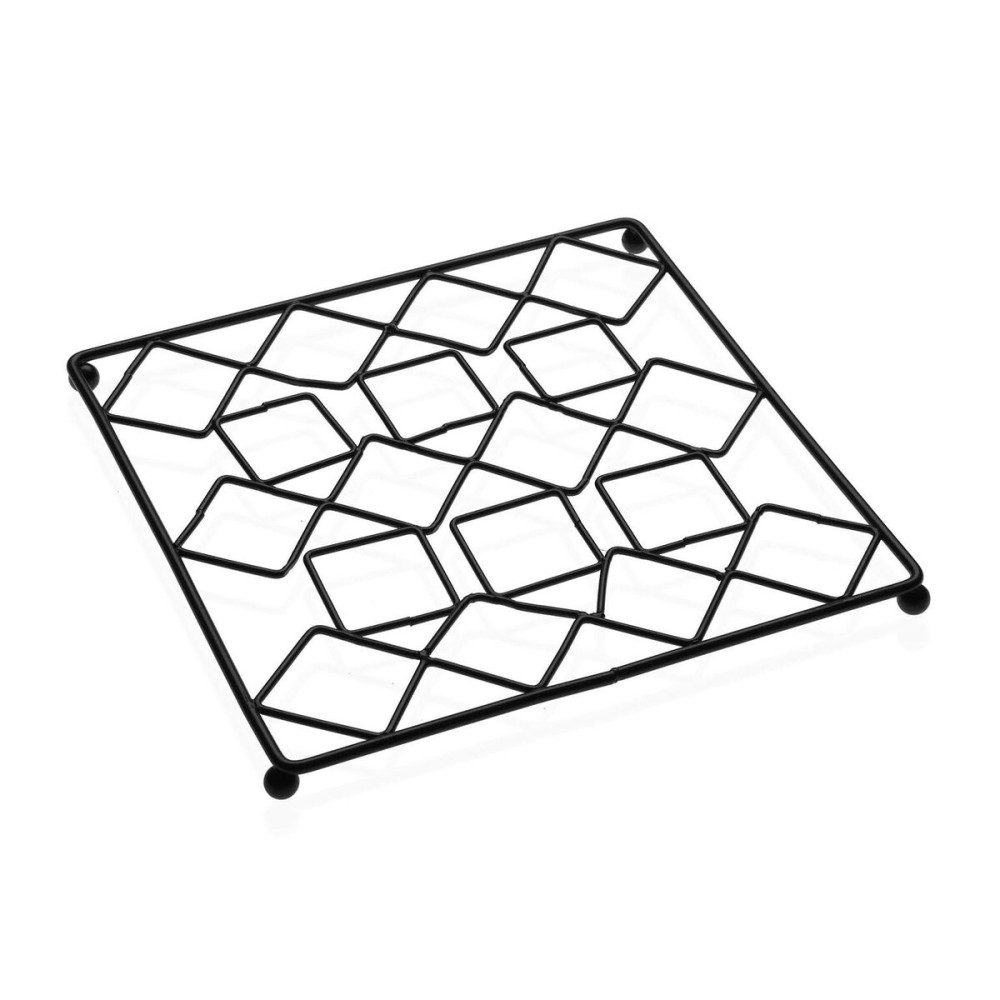 Table Mat Versa Black Metal Steel (20 x 1 x 20 cm)