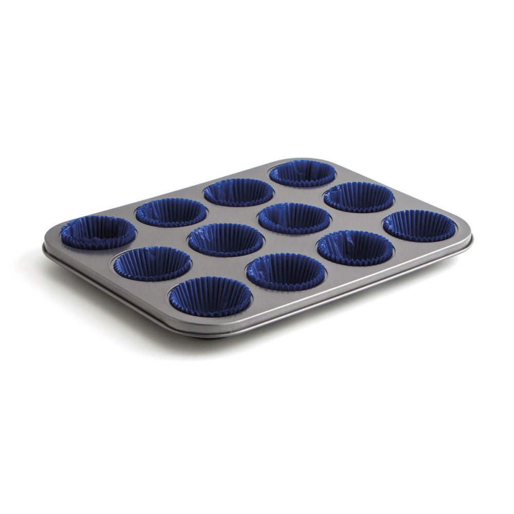 Muffin Tray Quid Sweet Grey Black 36 x 17 x 3 cm (12 Units)