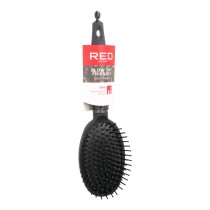 Detangling Hairbrush Red Kiss Kiss Rubberized Black Oval