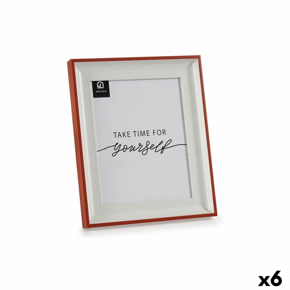 Cadre photo Verre Rouge Blanc Plastique (2,5 x 31,2 x 26 cm) (6 Unités)